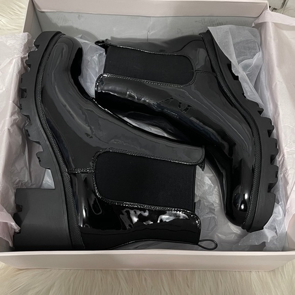 Womens black lug booties - Picture 4 of 6